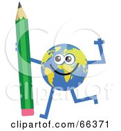 Poster, Art Print Of Global Character Holding A Pencil