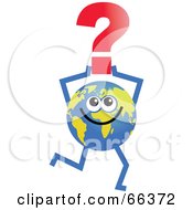 Poster, Art Print Of Global Character Holding A Question Mark