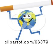 Royalty Free RF Clipart Illustration Of A Global Character Holding A Cigarette by Prawny
