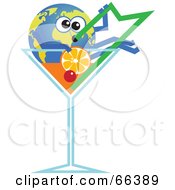 Royalty Free RF Clipart Illustration Of A Global Character Sitting In A Cocktail