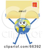 Poster, Art Print Of Global Character Holding An Email Envelope