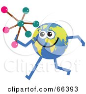 Poster, Art Print Of Global Character Holding A Molecule