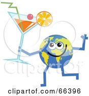 Poster, Art Print Of Global Character Holding A Cocktail