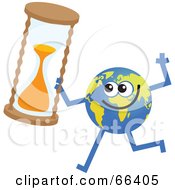 Poster, Art Print Of Global Character Holding An Hour Glass