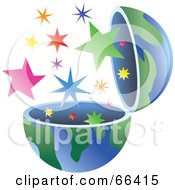 Poster, Art Print Of Open Globe With Stars