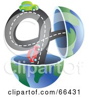 Poster, Art Print Of Open Globe With Cars On A Road