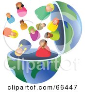 Poster, Art Print Of Open Globe With Diverse People