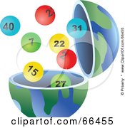 Poster, Art Print Of Open Globe With Lottery Balls
