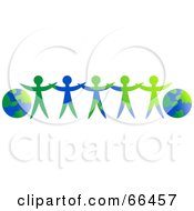 Royalty Free RF Clipart Illustration Of Matching People Between Two Globes