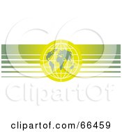 Royalty Free RF Clipart Illustration Of A Yellow Globe Header With Lines by Prawny