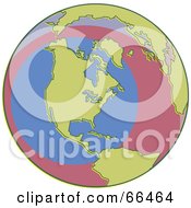 Poster, Art Print Of Pink Blue And Yellow Globe