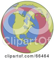 Royalty Free RF Clipart Illustration Of A Pink Blue And Yellow Globe