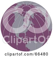 Royalty Free RF Clipart Illustration Of A Gray And Purple Globe