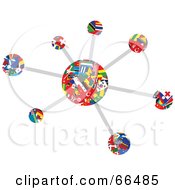 Royalty Free RF Clipart Illustration Of A World Flag Molecule