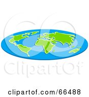 Royalty Free RF Clipart Illustration Of A Squished Blue And Green Globe