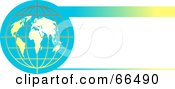Royalty Free RF Clipart Illustration Of A Blue Globe Header With Gradient Lines