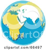 Poster, Art Print Of White Yellow And Blue Globe