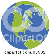 Royalty Free RF Clipart Illustration Of A Green And Blue American Globe