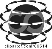 Royalty Free RF Clipart Illustration Of A Black And White Revolving Globe