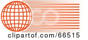 Royalty Free RF Clipart Illustration Of An Orange Wire Globe Header