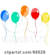 Poster, Art Print Of Colorful Floating Balloons On White