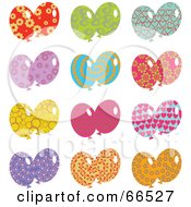 Royalty Free RF Clipart Illustration Of A Digital Collage Of Patterned Party Balloons
