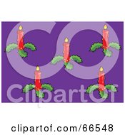 Royalty Free RF Clipart Illustration Of A Purple Background With Christmas Candles by Prawny