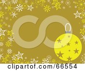 Poster, Art Print Of Bauble Christmas Background With Snowflakes And Stars On Green