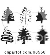 Poster, Art Print Of Digital Collage Of Black And White Christmas Trees