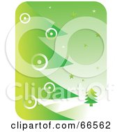 Poster, Art Print Of Green Christmas Background Of A Tree And Snow