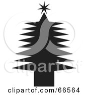 Poster, Art Print Of Black And White Christmas Tree - Version 6