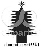 Royalty Free RF Clipart Illustration Of A Black And White Christmas Tree Version 6