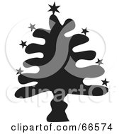 Royalty Free RF Clipart Illustration Of A Black And White Christmas Tree Version 5