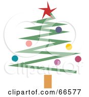 Royalty Free RF Clipart Illustration Of A Green Zig Zag Christmas Tree