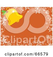 Christmas Bell On An Orange Background With Stars