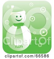 Poster, Art Print Of Retro Green Snowman