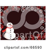 Poster, Art Print Of Snowman Christmas Background With Circles On Brown