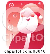 Royalty Free RF Clipart Illustration Of A Retro Jolly Santa With Circles On Red by Prawny