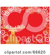 Poster, Art Print Of Rudolph Christmas Background With Circles On Orange