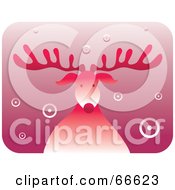 Retro Red Rudolph The Red Nosed Reindeer With Circle Snow