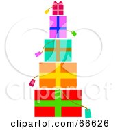 Royalty Free RF Clipart Illustration Of A Colorful Stack Of Gifts by Prawny