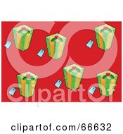 Poster, Art Print Of Red Christmas Background With Presents