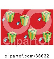 Royalty Free RF Clipart Illustration Of A Red Christmas Background With Presents