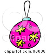 Royalty Free RF Clipart Illustration Of A Sketched Pink Christmas Bauble