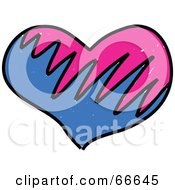 Royalty Free RF Clipart Illustration Of A Sketched Mended Heart