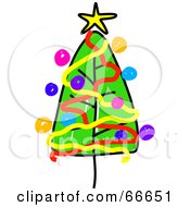 Poster, Art Print Of Sketched Festive Christmas Tree