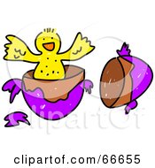 Royalty Free RF Clipart Illustration Of A Sketched Easter Chick Hatching