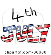Royalty Free RF Clipart Illustration Of A Sketched Fourth Of July Greeting