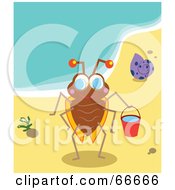 Poster, Art Print Of Happy Playing Bug On The Beach