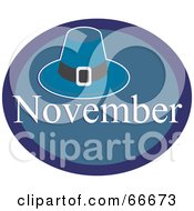 Royalty Free RF Clipart Illustration Of A Month Of November Pilgrim Hat by Prawny